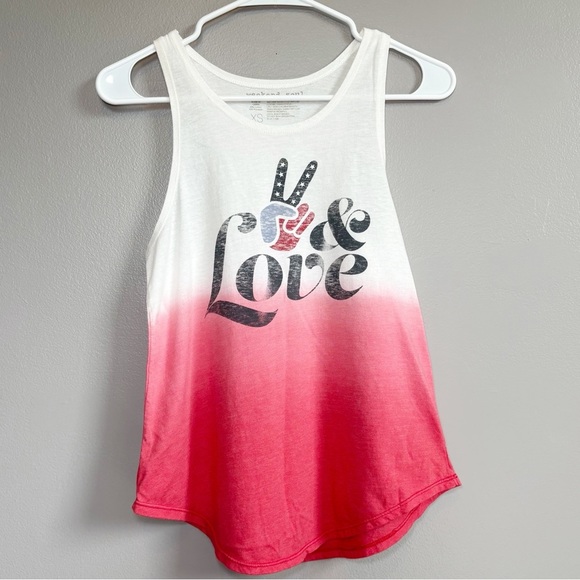 4/25$ Weekend Soul Racerback Patriotic Tank Top Red, White and Blue XS - Picture 1 of 6